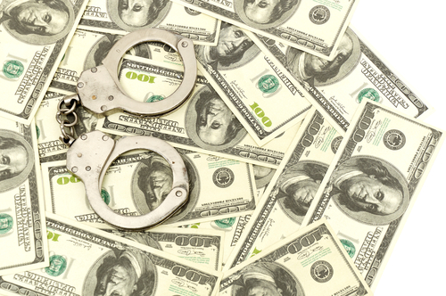 Handcuffs on money